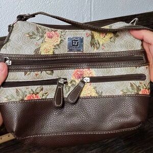 Stone Mountain Floral and Brown Crossbody Bag